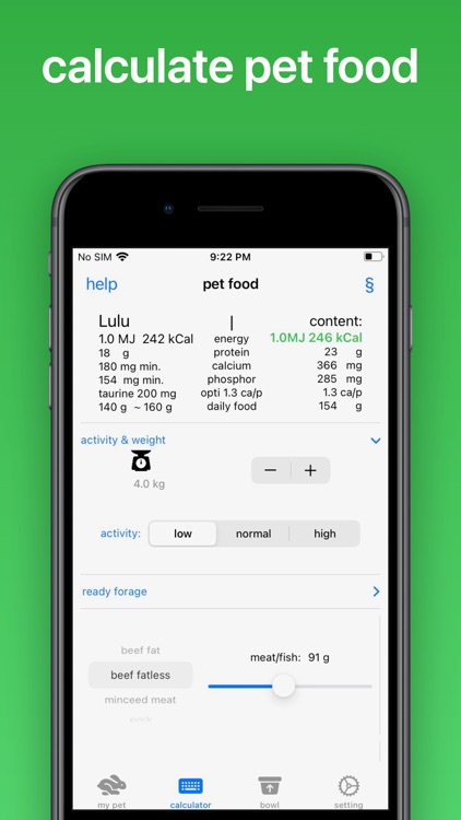 petfood calc screenshot-3