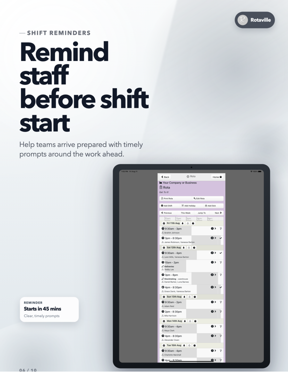 Screenshot #5 pour Rotaville - Work Rota & Shifts