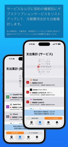 サブスクリプション のスクリーンショット