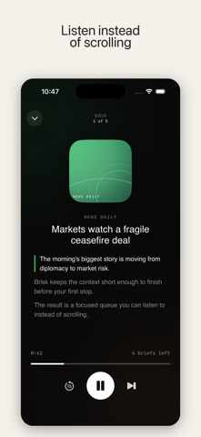 Brisk: Audio News Briefing screenshot