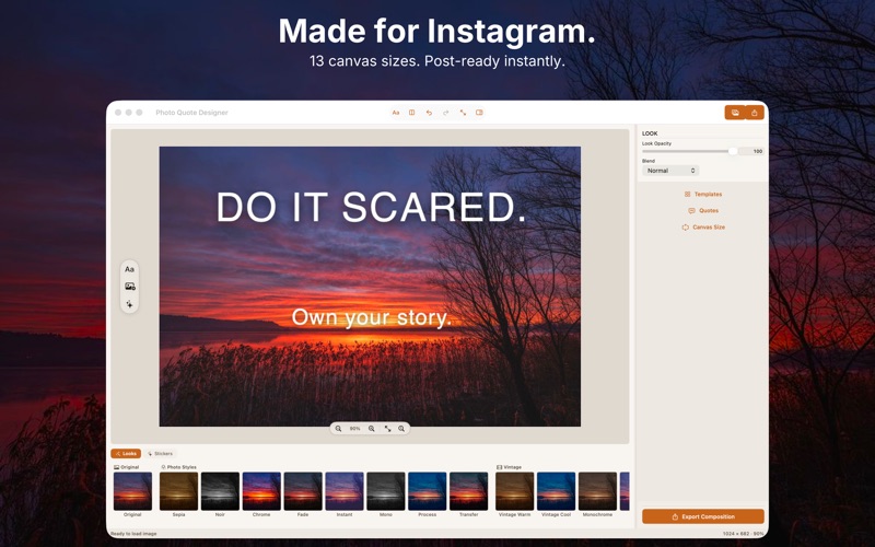 Choose from 50 real-time photo filters