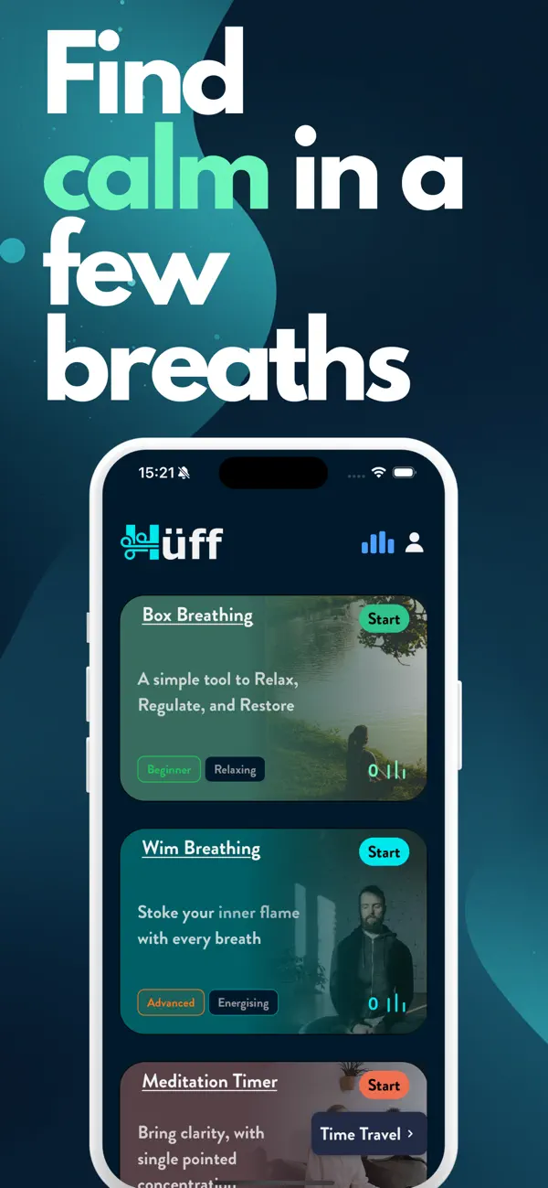 Screenshot #1 pour Huff: Breathwork & Calm