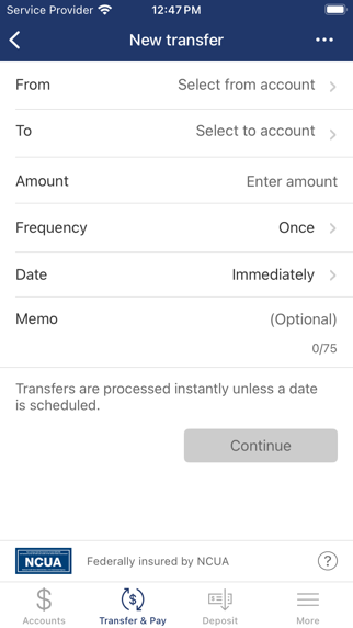 Acme Continental Credit Union Screenshot