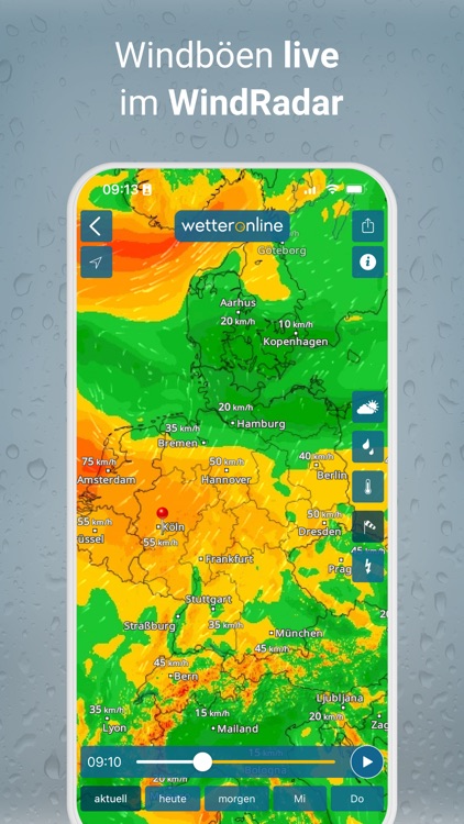 RegenRadar mit Wetterwarnungen