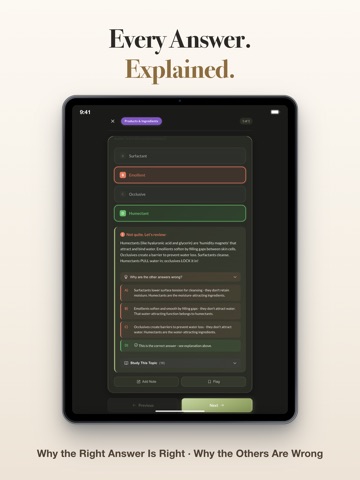 Esthetician State Board 2026 iPad screenshot