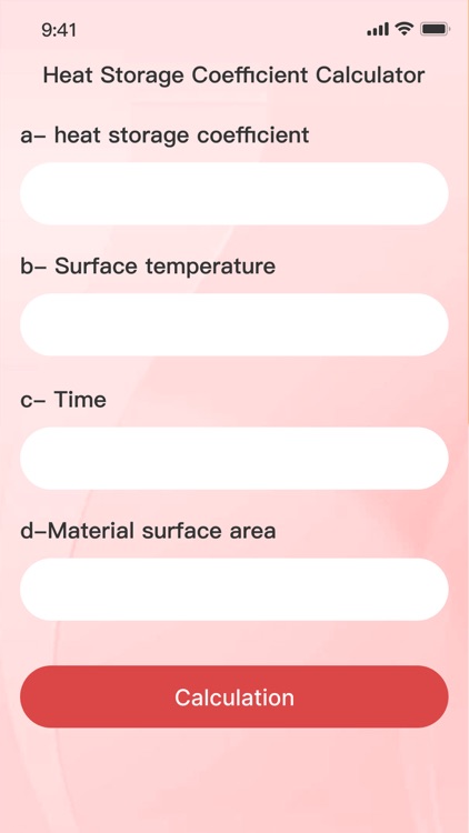 Heat storage coefficient calc
