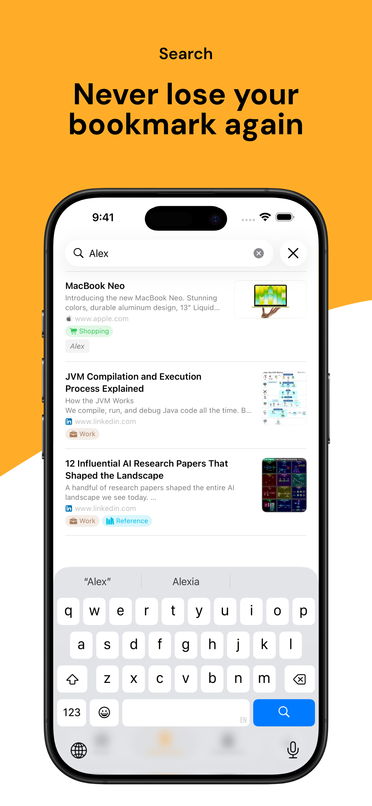 Bookmarks: all in one place