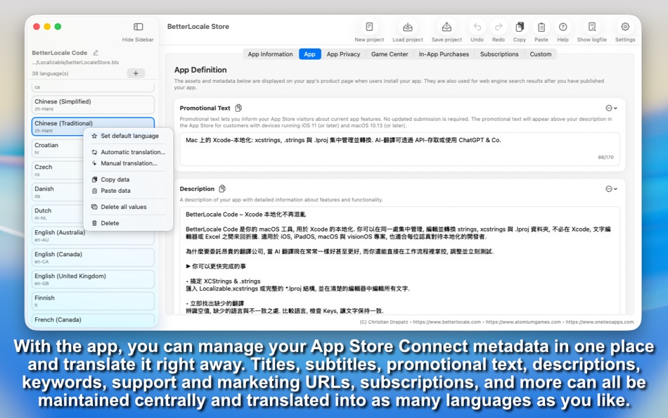 #1. BetterLocale Store (macOS) Podle: Christian Drapatz