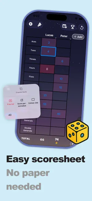 Generala Scores - Scorecard screenshot 1
