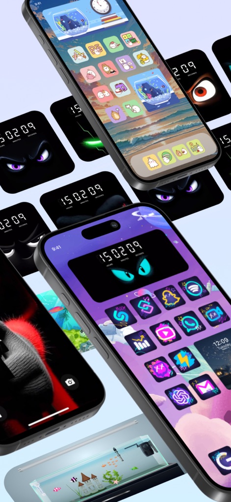 Color Widgets - Aesthetic Icon - Explore the vibrant home screen customizations available, featuring thematic icon sets and seamlessly integrated widgets, designed to reflect unique styles.