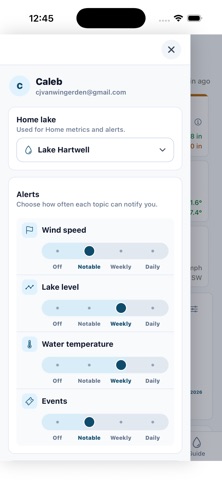 LakeIQ iPhone screenshot