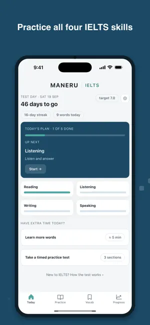 Maneru IELTS Prep screenshot 1