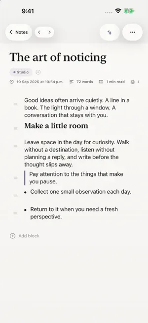 AURA Notes: Writing Studio screenshot 1