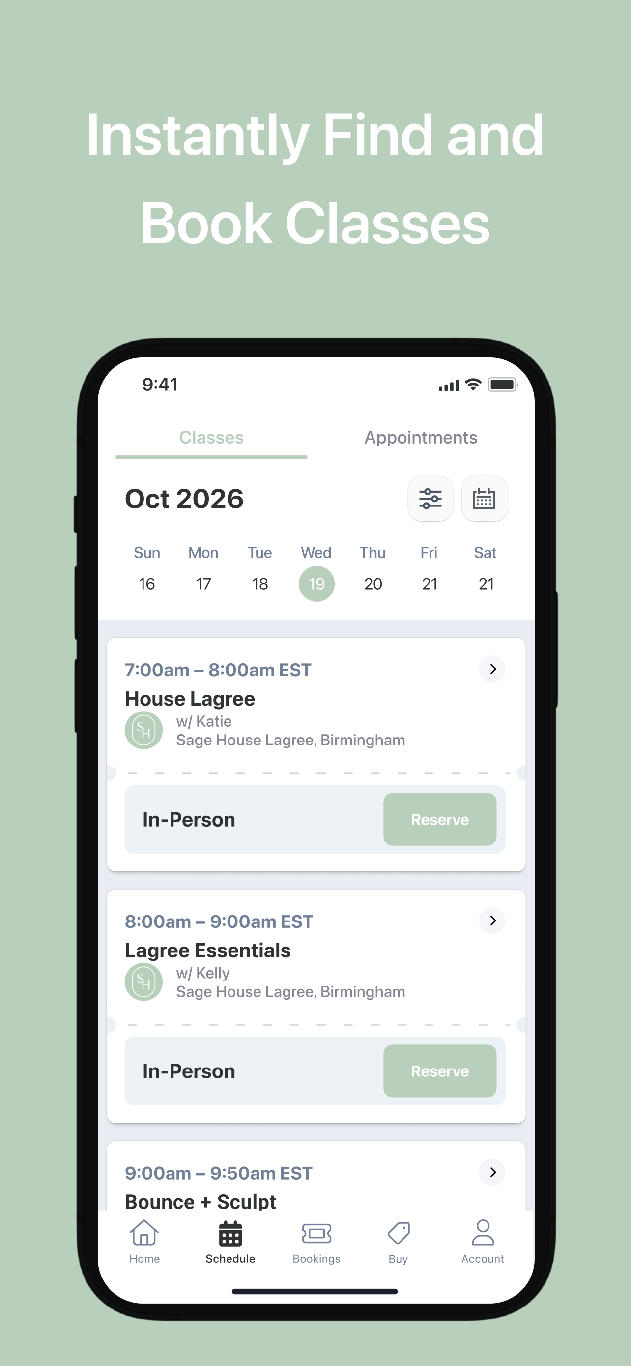 Sage House Lagree App screenshot 3