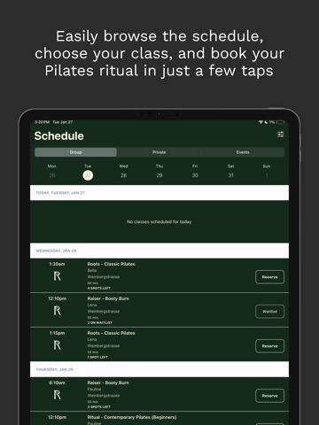 Reform x Retreat iPad screenshot