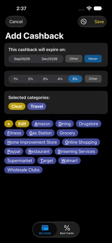 Cashback Notes: Card Wallet screenshot 6
