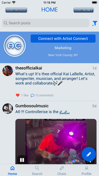 Artist Connect App Screenshot