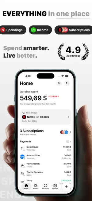 Spendo: Expenses + Subs screenshot 1