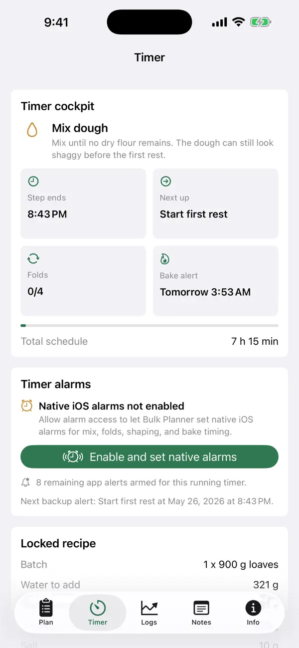 Screenshot #1 pour Sourdough Planner
