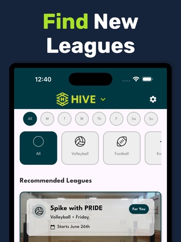 Hive Athletic iPad screenshot