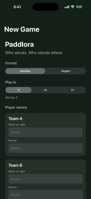 Pickleball Score - Paddlora screenshot 1