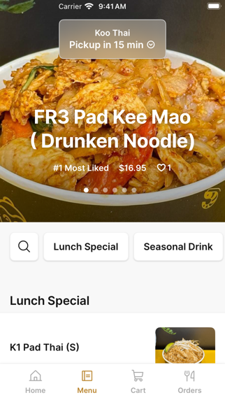 Koo Thai iPhone screenshot 2 - Food & Drink app