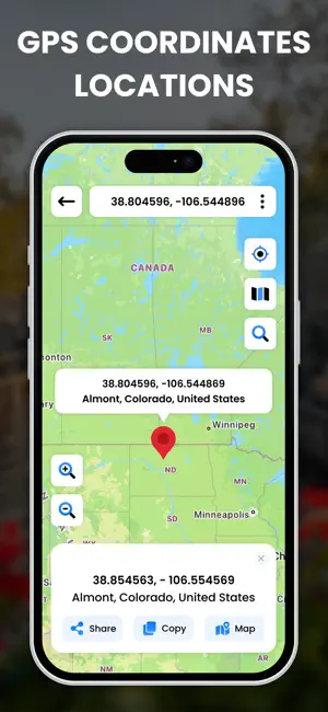 GPS Map Coordinates Locations iPhone screenshot 1