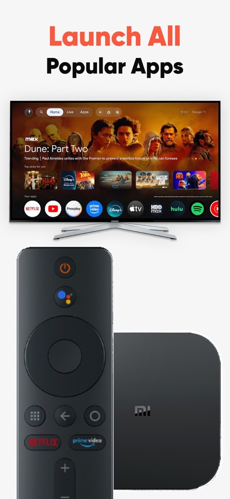 Mi TV Remote・Shield Controller - Users can effortlessly launch popular streaming apps visible on the TV screen and control their Mi Box with this versatile tool.