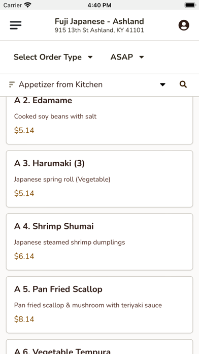 Fuji Japanese - Ashland screenshot