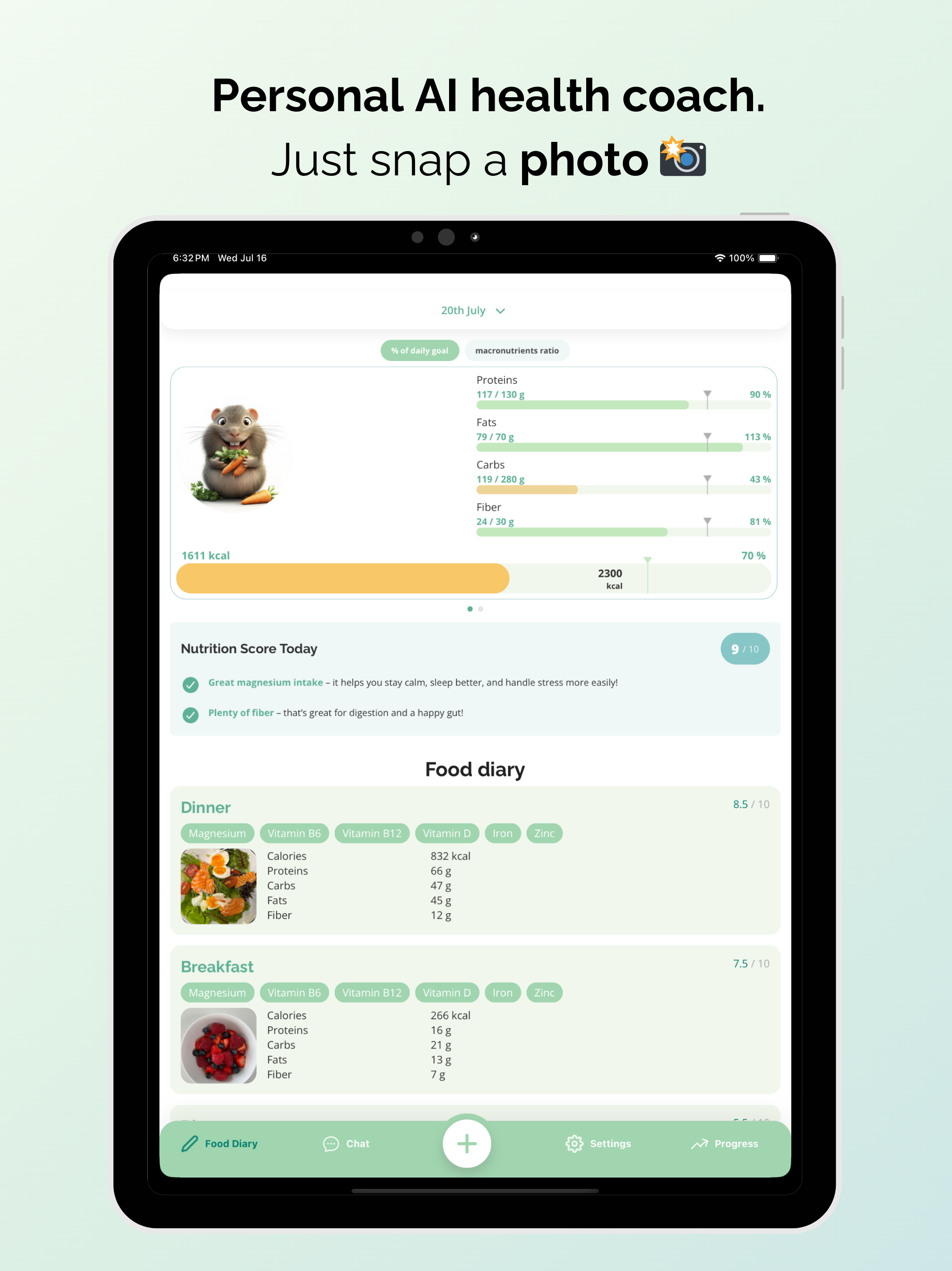 Nutria: Food & Vitamin Tracker
