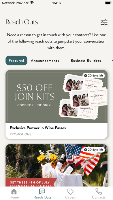 ONEHOPE: Wine Rep Back Office Screenshot
