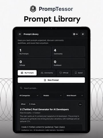 PrompTessor - AI Prompt iPad screenshot