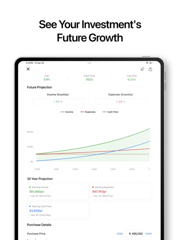 Rental Cashflow ROI Calculator iPad screenshot