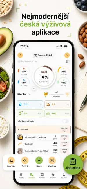 NaGram - výživová aplikace screenshot 1
