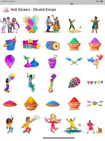 Holi Stickers - Dhuleti Emojis iPad screenshot