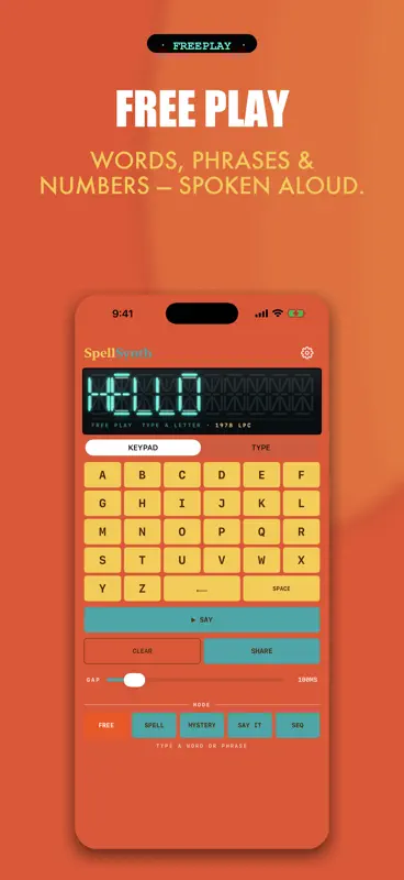 SpellSynth: レトロ音声シンセ screenshot 1 of 5