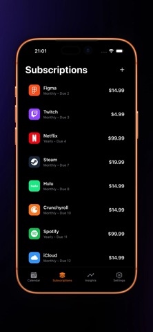 Sublyme: Subscription Tracker screenshot