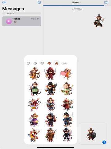 Kongfu Monkey Stickers iPad screenshot