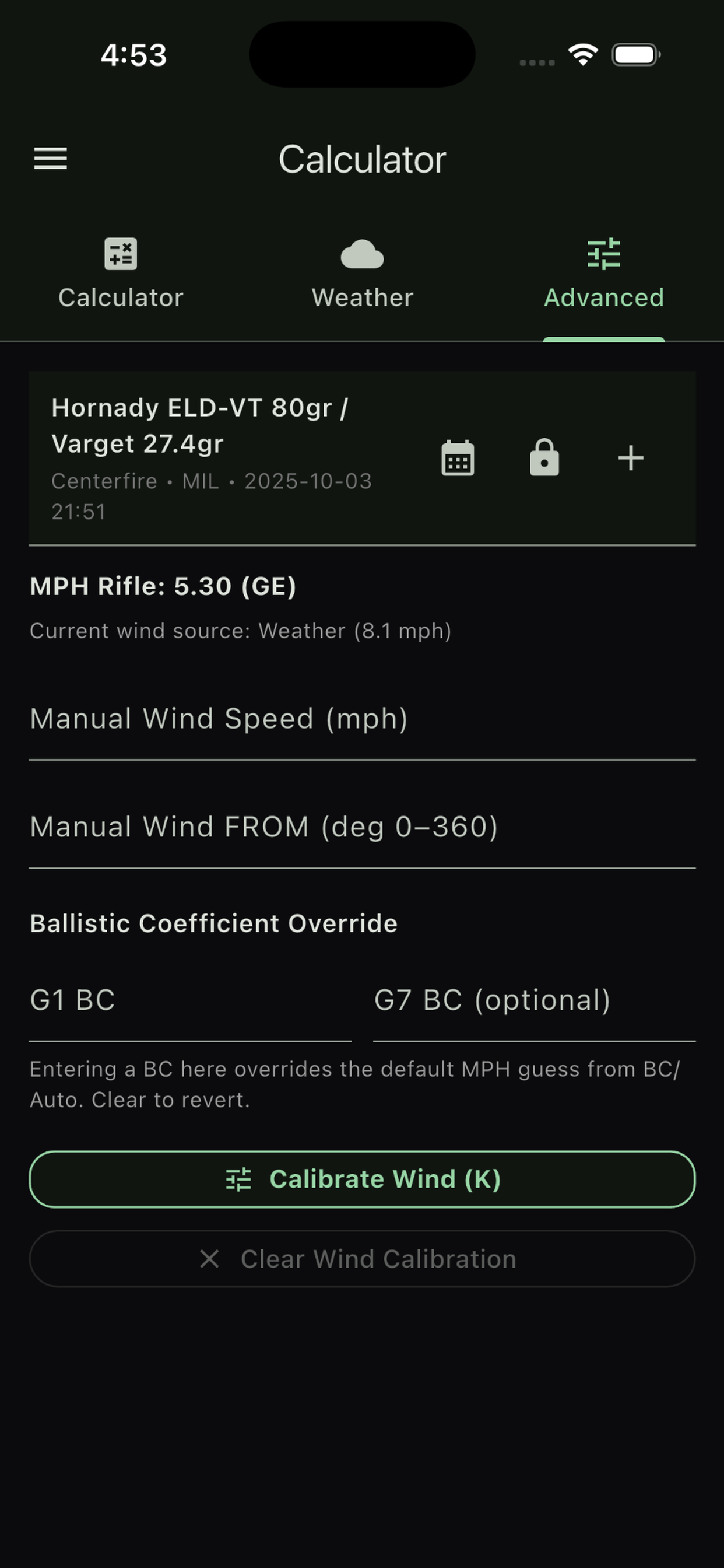 Impact Ballistic App