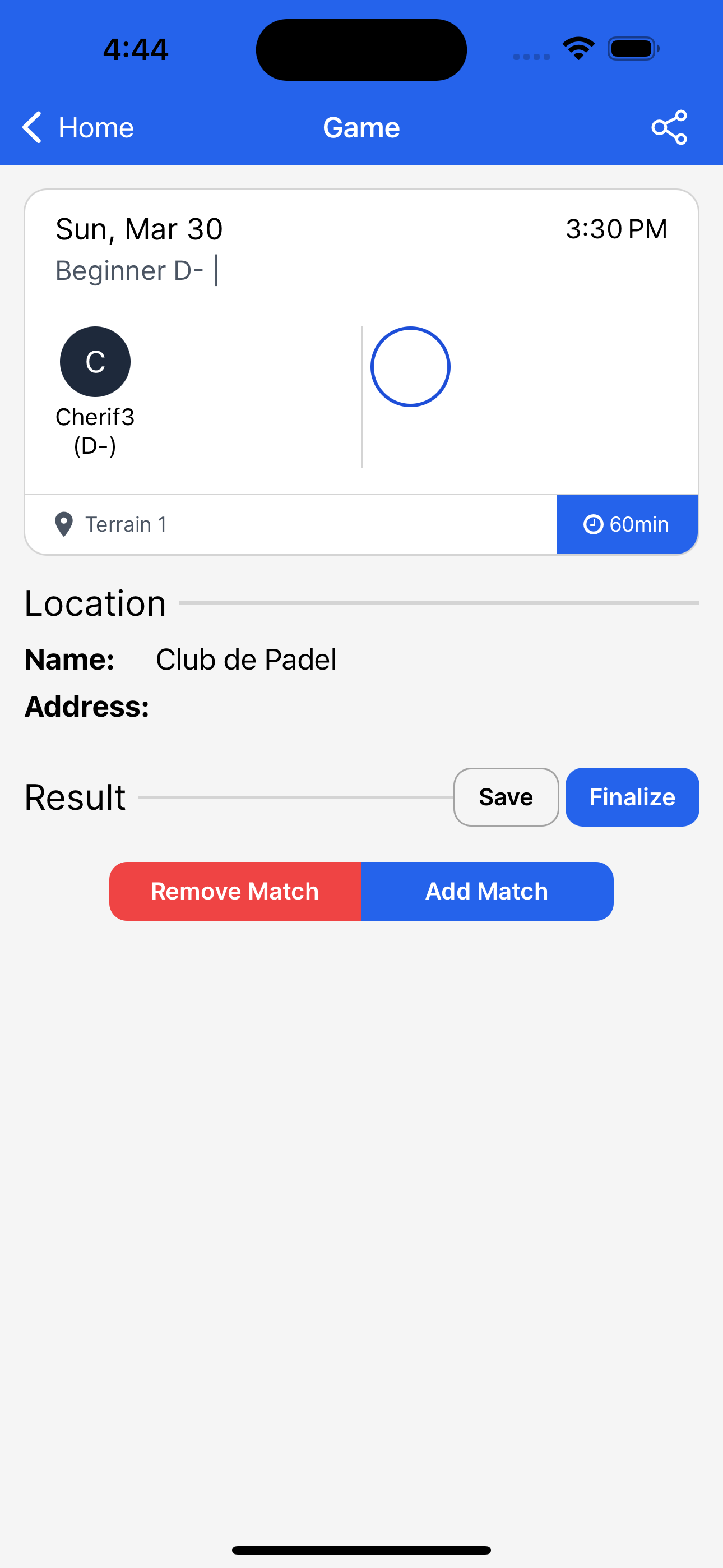 MySportSet - Le Chantilly Club