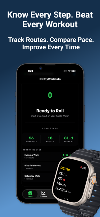 Swifty Workouts: Route Tracker Screenshot 1 of 9