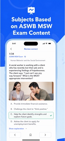 ASWB MSW Exam Prep 2026 ・ iPhone screenshot