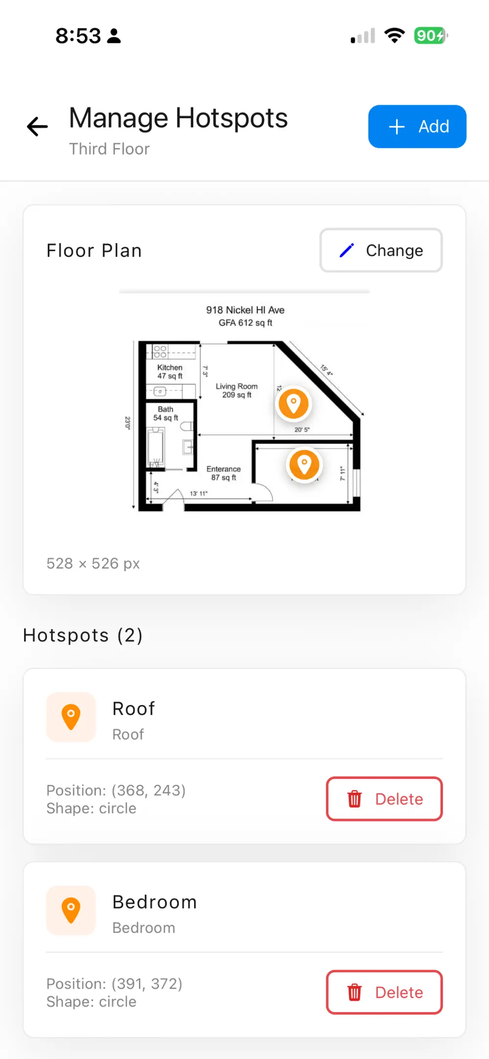 Kaastel interactive floor plan hotspots