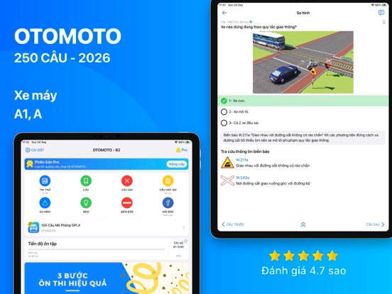 600 Câu Lý Thuyết GPLX OTOMOTO iPad screenshot 10 - Education app