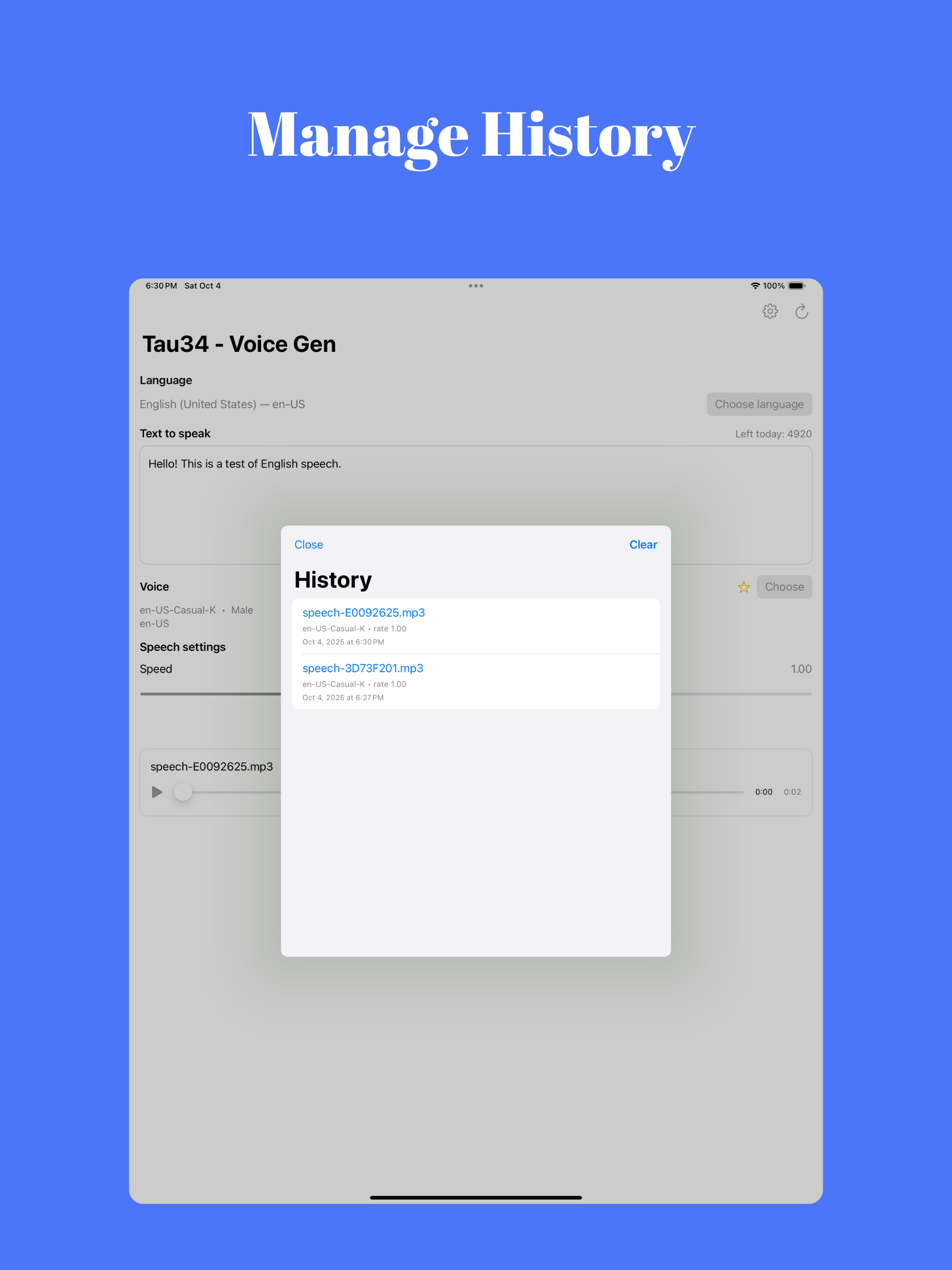 Tau34 - Text to Speech AI *TTS screenshot 11
