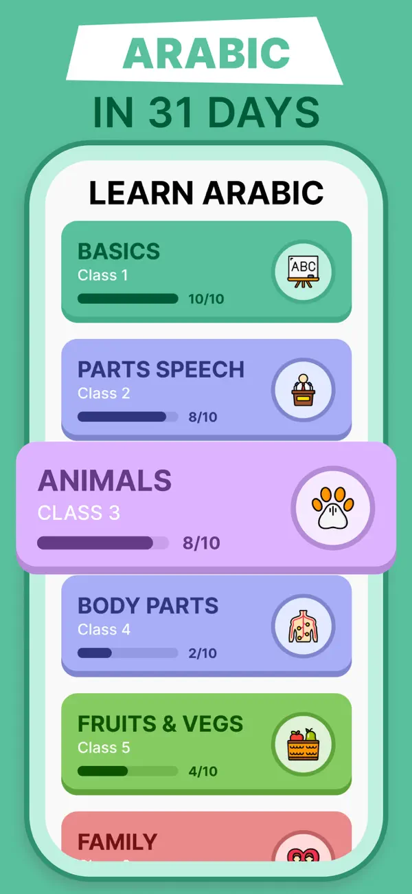 Screenshot #1 pour Learn Arabic for Beginners