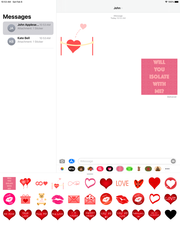 Screenshot #4 pour Saint-Valentin - Autocollants