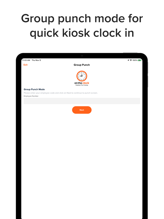 OnTheClock employee time clock iPad screenshot 6 - Business app