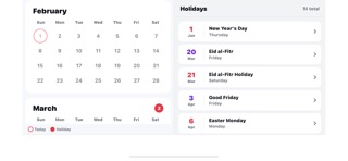 Calendar NG iPhone screenshot