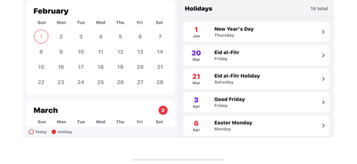 Calendar NG screenshot 4